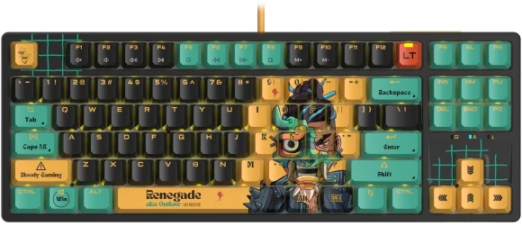 Клавиатура A4Tech AT87 Renegade черный/зеленый USB for gamer LED (AT87) кабель 1.8м