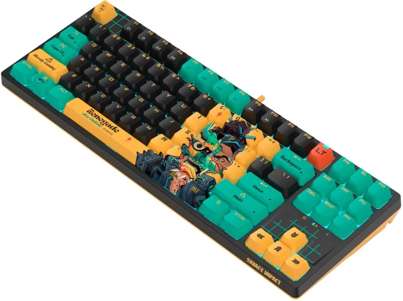 Клавиатура A4Tech AT87 Renegade черный/зеленый USB for gamer LED (AT87) кабель 1.8м