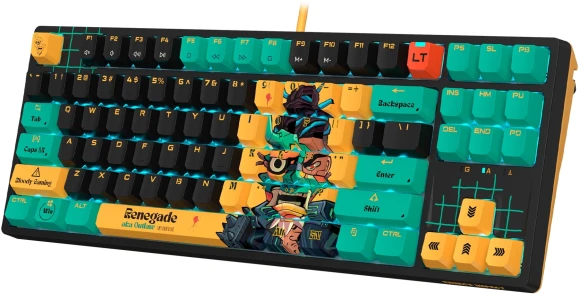 Клавиатура A4Tech AT87 Renegade черный/зеленый USB for gamer LED (AT87) кабель 1.8м