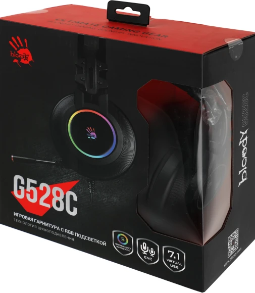 Наушники с микрофоном A4Tech Bloody G528C черный 2м мониторные USB оголовье (G528C) Наушники с микрофоном A4Tech Bloody G528C черный 2м мониторные USB оголовье (G528C)