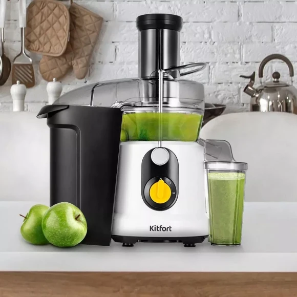 Соковыжималка центробежная Kitfort КТ-1145 1000Вт рез.сок.:800мл. белый/черный Соковыжималка центробежная Kitfort КТ-1145 1000Вт рез.сок.:800мл. белый/черный