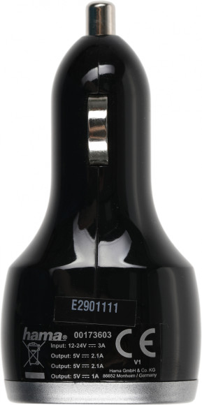 Автомобильное зар./устр. Hama H-173603 5W 2.1A+2.1A+1A 3xUSB универсальное черный (00173603)