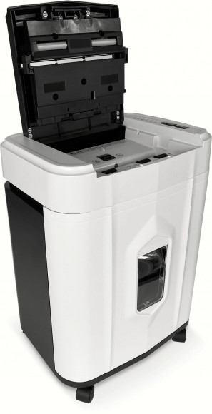 Шредер Heleos АП20-5 белый/черный с автоподачей (секр.P-5) фрагменты 131лист. 20лтр. скрепки скобы пл.карты Шредер Heleos АП20-5 белый/черный с автоподачей (секр.P-5) фрагменты 131лист. 20лтр. скрепки скобы пл.карты