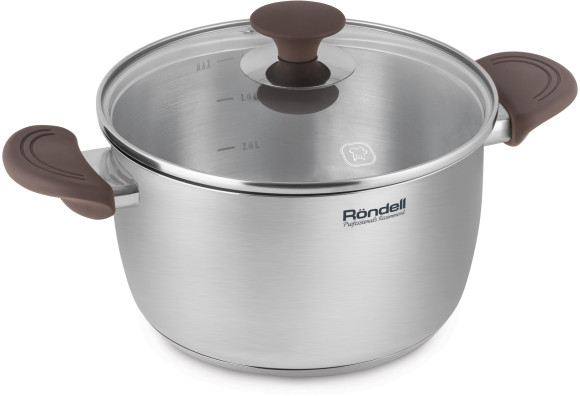 Кастрюля Rondell Coffee Bean RDS-1645 5.7л. d=24см (с крышкой) стальной