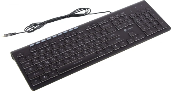 Клавиатура Оклик 490ML черный USB slim Multimedia LED (1067202) кабель 1.5м