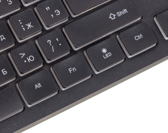 Клавиатура Оклик 490ML черный USB slim Multimedia LED (1067202) кабель 1.5м