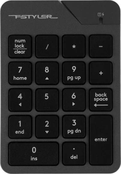 Числовой блок + мышь A4Tech Fstyler FG1600C Air клав:серый мышь:серый/черный USB беспроводная slim (FG1600C)