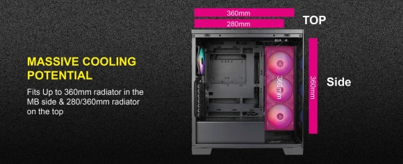 Корпус Azza COVE черный без БП ATX 6x120mm 2x140mm 1xUSB2.0 1xUSB3.0 audio bott PSU