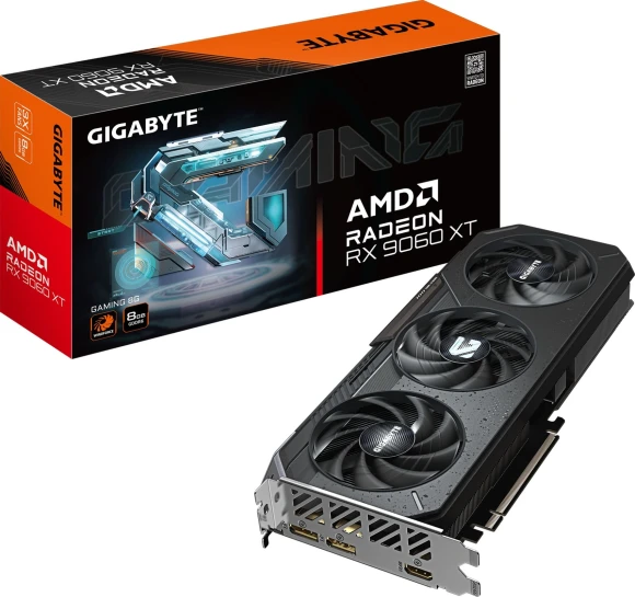Видеокарта Gigabyte PCI-E 5.0 GV-R9060XTGAMING-8GD AMD Radeon RX 9060XT 8Gb 128bit GDDR6 2530/20000 HDMIx1 DPx2 HDCP Ret