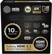 Кабель аудио-видео Cactus CS-HDMI-AOC-2.1-50 HDMI (m)/HDMI (m) 50м. позолоч.конт. черный Кабель аудио-видео Cactus CS-HDMI-AOC-2.1-50 HDMI (m)/HDMI (m) 50м. позолоч.конт. черный