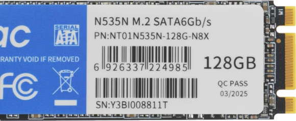 Накопитель SSD Netac SATA-III 128GB NT01N535N-128G-N8X N535N M.2 2280 Накопитель SSD Netac SATA-III 128GB NT01N535N-128G-N8X N535N M.2 2280