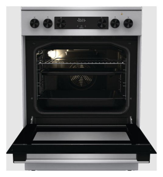 Плита Электрическая Gorenje GECS6C70XC нержавеющая сталь стеклокерамика (без крышки)