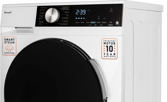 Стиральная машина Weissgauff Premium WMD 47148 DC Inverter Steam класс: A загр.фронтальная макс.:8кг (с сушкой) белый инвертор