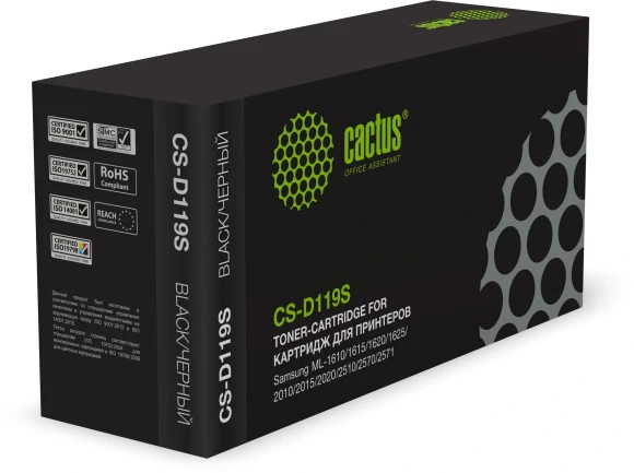Картридж лазерный Cactus CS-D119S MLT-D119S черный (2000стр.) для Samsung ML-1610/1615/1620/1625/2010/2015/2020/2510/2570/2571 с чипом Картридж лазерный Cactus CS-D119S MLT-D119S черный (2000стр.) для Samsung ML-1610/1615/1620/1625/2010/2015/2020/2510/2570/2571 с чипом
