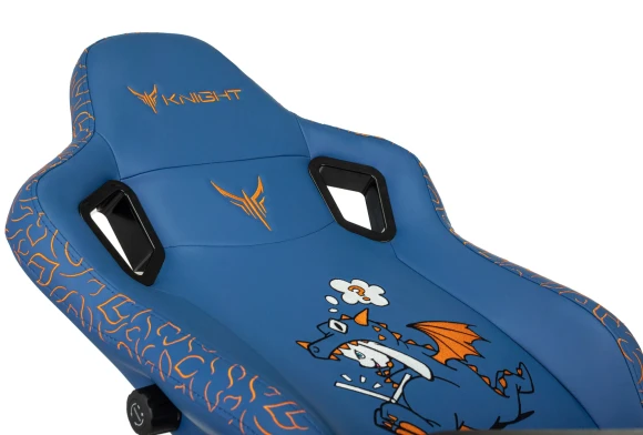 Кресло игровое Knight Craft Dragon синий экокожа с подголов. крестов. металл