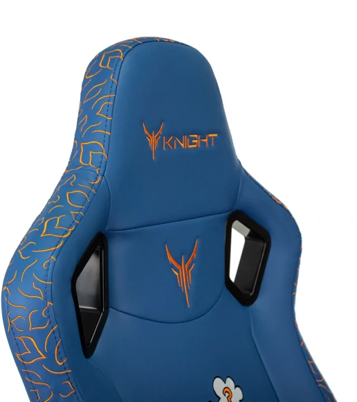 Кресло игровое Knight Craft Dragon синий экокожа с подголов. крестов. металл