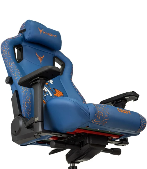 Кресло игровое Knight Craft Dragon синий экокожа с подголов. крестов. металл