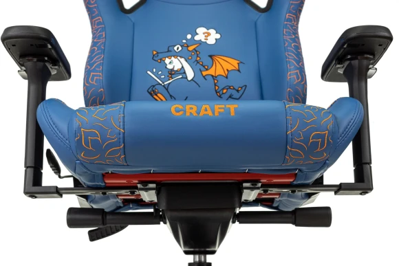Кресло игровое Knight Craft Dragon синий экокожа с подголов. крестов. металл