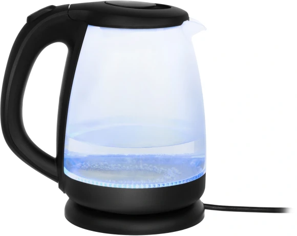 Чайник электрический Hyundai HYK-G1001 1.7л. 2200Вт черный корпус: стекло/пластик