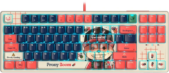 Клавиатура A4Tech AT87 Proxy Boom бежевый/красный USB for gamer LED (AT87) кабель 1.8м