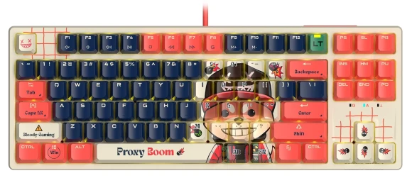 Клавиатура A4Tech AT87 Proxy Boom бежевый/красный USB for gamer LED (AT87) кабель 1.8м