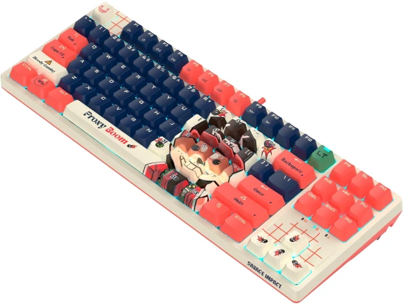 Клавиатура A4Tech AT87 Proxy Boom бежевый/красный USB for gamer LED (AT87) кабель 1.8м