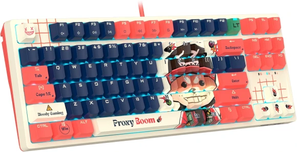 Клавиатура A4Tech AT87 Proxy Boom бежевый/красный USB for gamer LED (AT87) кабель 1.8м