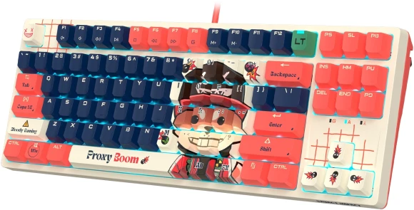 Клавиатура A4Tech AT87 Proxy Boom бежевый/красный USB for gamer LED (AT87) кабель 1.8м