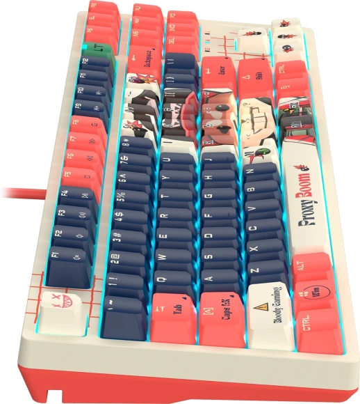 Клавиатура A4Tech AT87 Proxy Boom бежевый/красный USB for gamer LED (AT87) кабель 1.8м