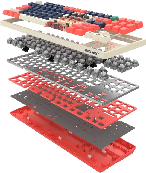 Клавиатура A4Tech AT87 Proxy Boom бежевый/красный USB for gamer LED (AT87) кабель 1.8м