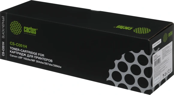 Картридж лазерный Cactus CS-C051H 051H черный (4100стр.) для Canon LBP 162dw/MF 264dw/267dw/269dw