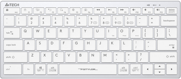 Клавиатура A4Tech Fstyler FBX51C белый USB беспроводная BT/Radio slim Multimedia для ноутбука (FBX51C WHITE)