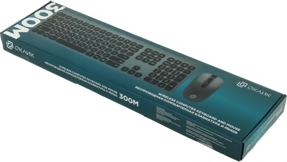 Клавиатура + мышь Оклик 300M клав:серый мышь:серый/черный USB беспроводная slim (1488402) Клавиатура + мышь Оклик 300M клав:серый мышь:серый/черный USB беспроводная slim (1488402)