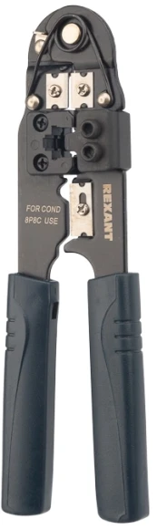 Инструмент обжимной Rexant HT-210N 12-3451 для RJ-45 черный Инструмент обжимной Rexant HT-210N 12-3451 для RJ-45 черный