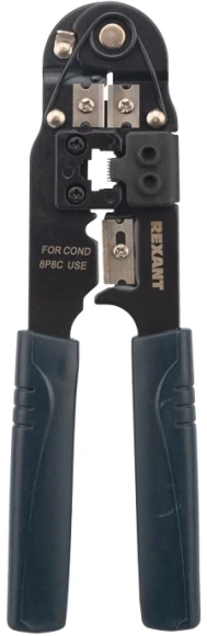Инструмент обжимной Rexant HT-210N 12-3451 для RJ-45 черный Инструмент обжимной Rexant HT-210N 12-3451 для RJ-45 черный