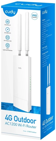 Роутер беспроводной Cudy LT500 OUTDOOR AC1200 10/100BASE-TX/4G cat. 4 белый