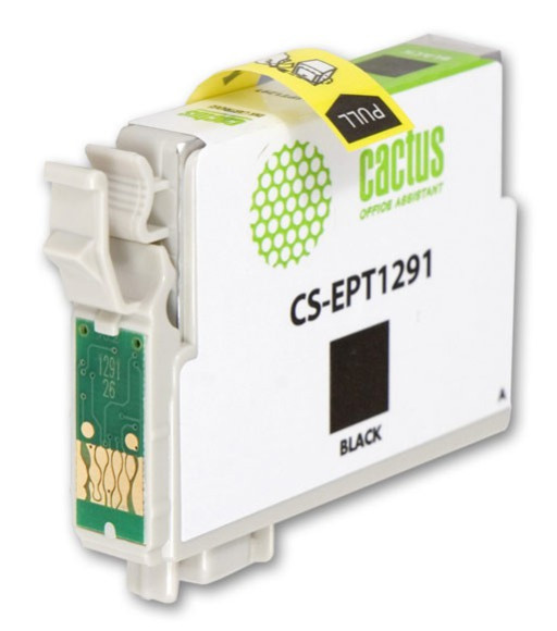 Картридж струйный Cactus CS-EPT1291 T1291 черный (15мл) для Epson Stylus Office B42/BX305/BX305F/BX320/BX525/BX625/SX420/SX425/SX525/SX620