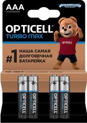 Батарея Opticell Turbo MAX LR6 AA (4шт) блистер Батарея Opticell Turbo MAX LR6 AA (4шт) блистер