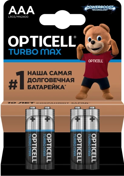 Батарея Opticell Turbo MAX LR6 AA (4шт) блистер Батарея Opticell Turbo MAX LR6 AA (4шт) блистер