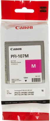 Картридж струйный Canon PFI-107M 6707B001 пурпурный (130мл) для Canon iP F680/685/780/785 Картридж струйный Canon PFI-107M 6707B001 пурпурный (130мл) для Canon iP F680/685/780/785