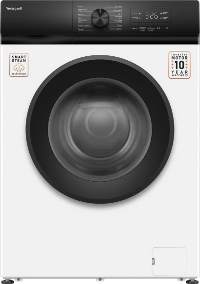 Стиральная машина Weissgauff WM 39107 Inverter Steam класс: A++ загр.фронтальная макс.:7кг белый инвертор