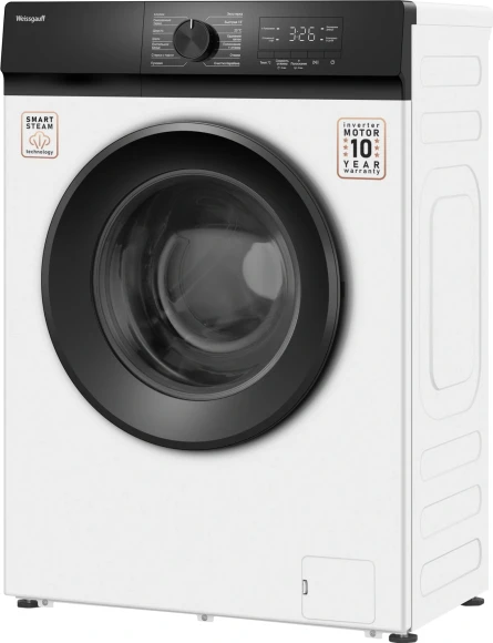 Стиральная машина Weissgauff WM 39107 Inverter Steam класс: A++ загр.фронтальная макс.:7кг белый инвертор