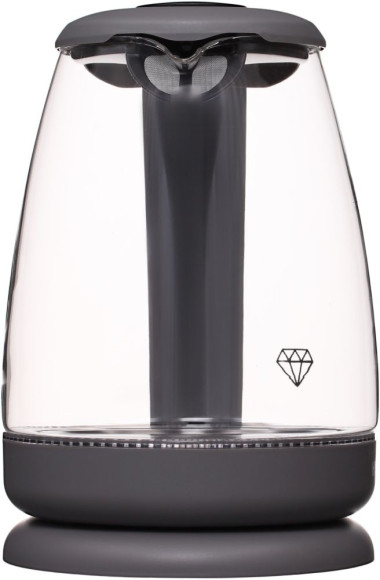 Чайник электрический Hyundai HYK-G1003 1.7л. 2200Вт серый корпус: стекло/пластик