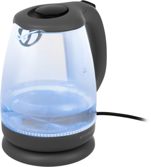 Чайник электрический Hyundai HYK-G1003 1.7л. 2200Вт серый корпус: стекло/пластик