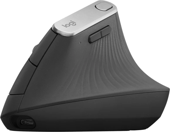 Мышь Logitech MX Vertical черный оптическая 4000dpi беспров. BT/Radio USB 4but (910-005451)
