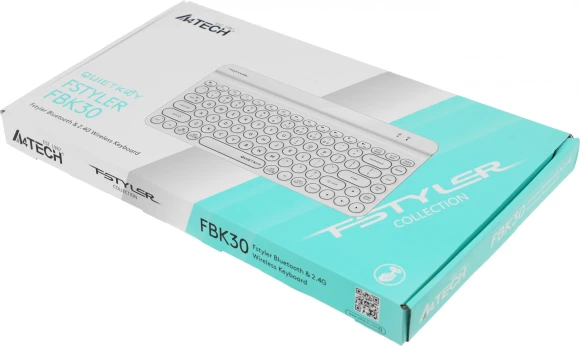 Клавиатура A4Tech Fstyler FBK30 белый USB беспроводная BT/Radio slim Multimedia (FBK30 WHITE) Клавиатура A4Tech Fstyler FBK30 белый USB беспроводная BT/Radio slim Multimedia (FBK30 WHITE)