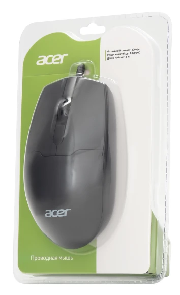 Мышь Acer OMW126 черный оптическая 1200dpi USB 3but (ZL.MCEEE.010)