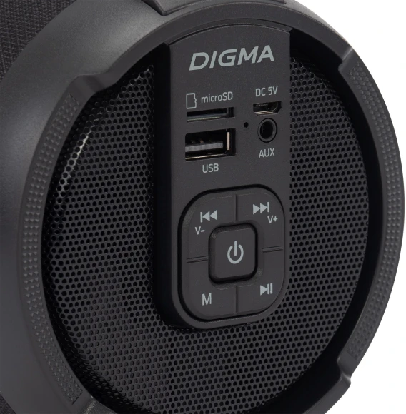 Колонка порт. Digma D-PS1520 черный/черный 16W 1.0 BT 10м 1500mAh (SP1520B)