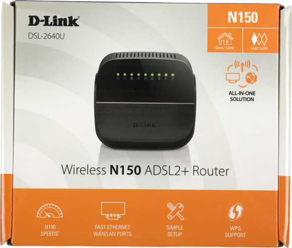 Роутер беспроводной D-Link DSL-2640U/R1A N150 ADSL черный Роутер беспроводной D-Link DSL-2640U/R1A N150 ADSL черный