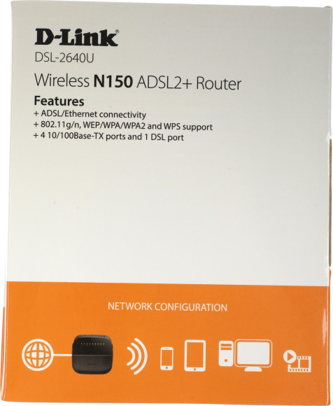 Роутер беспроводной D-Link DSL-2640U/R1A N150 ADSL черный Роутер беспроводной D-Link DSL-2640U/R1A N150 ADSL черный